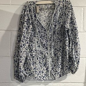 Floral boho peasant style blouse